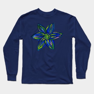 Blue Flower Long Sleeve T-Shirt